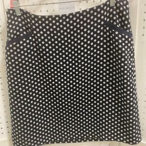 Talbots Navy and White Polka Dot Pencil Skirt